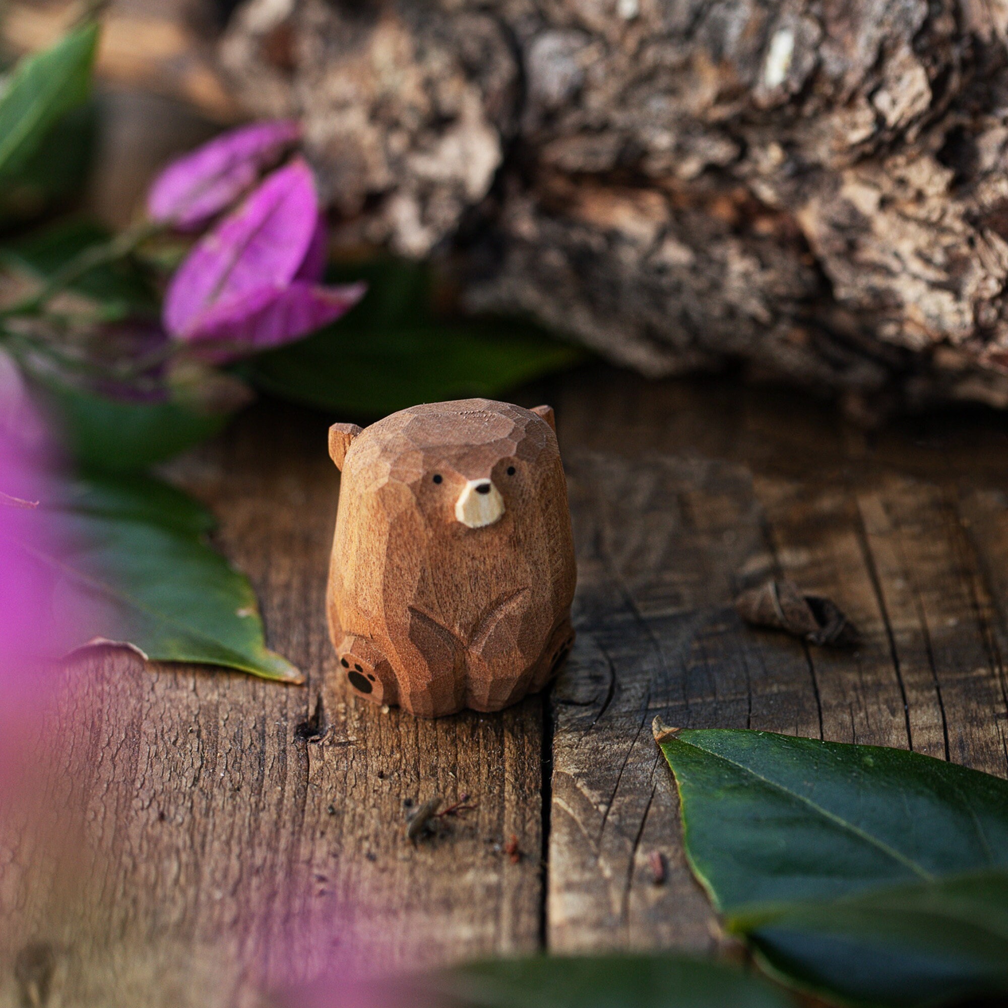 Miniature Wood Bears Hand Carved