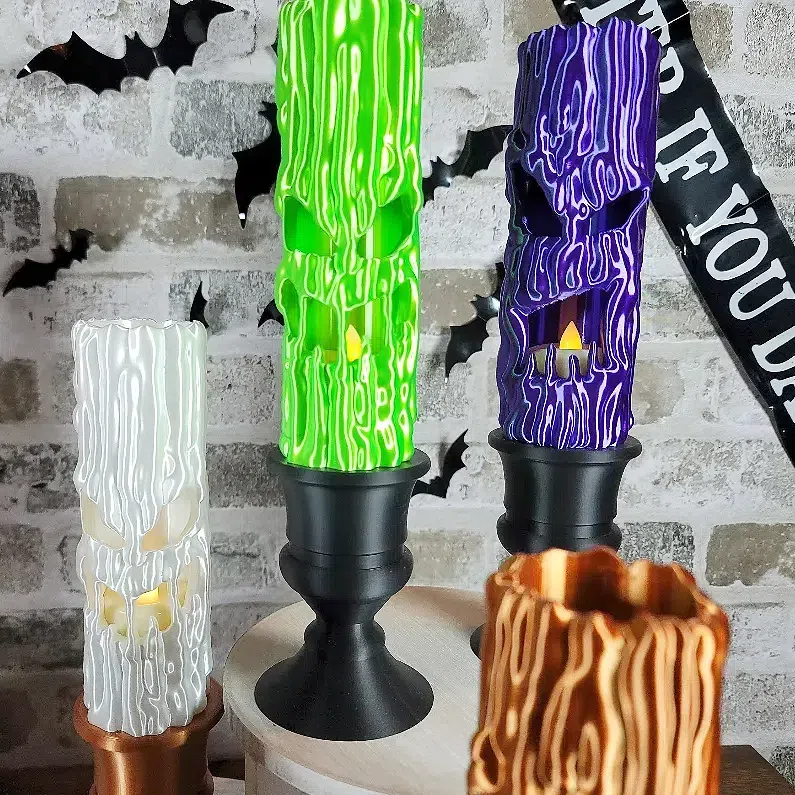Creepy ghostface Candles w/LED Tea Light