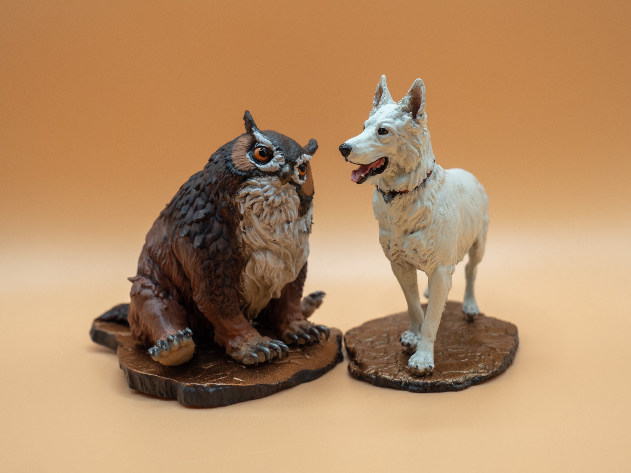 Scratch and Owlbear Cub Baldur's Gate 3 Companions；Hand Painted Full Color Available Premium 3D Resin Fantasy DnD Pocket Animal Figurine