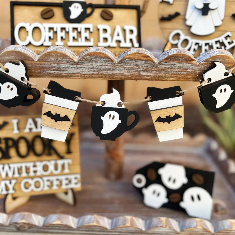 Halloween Ghost Coffee Tiered tray set