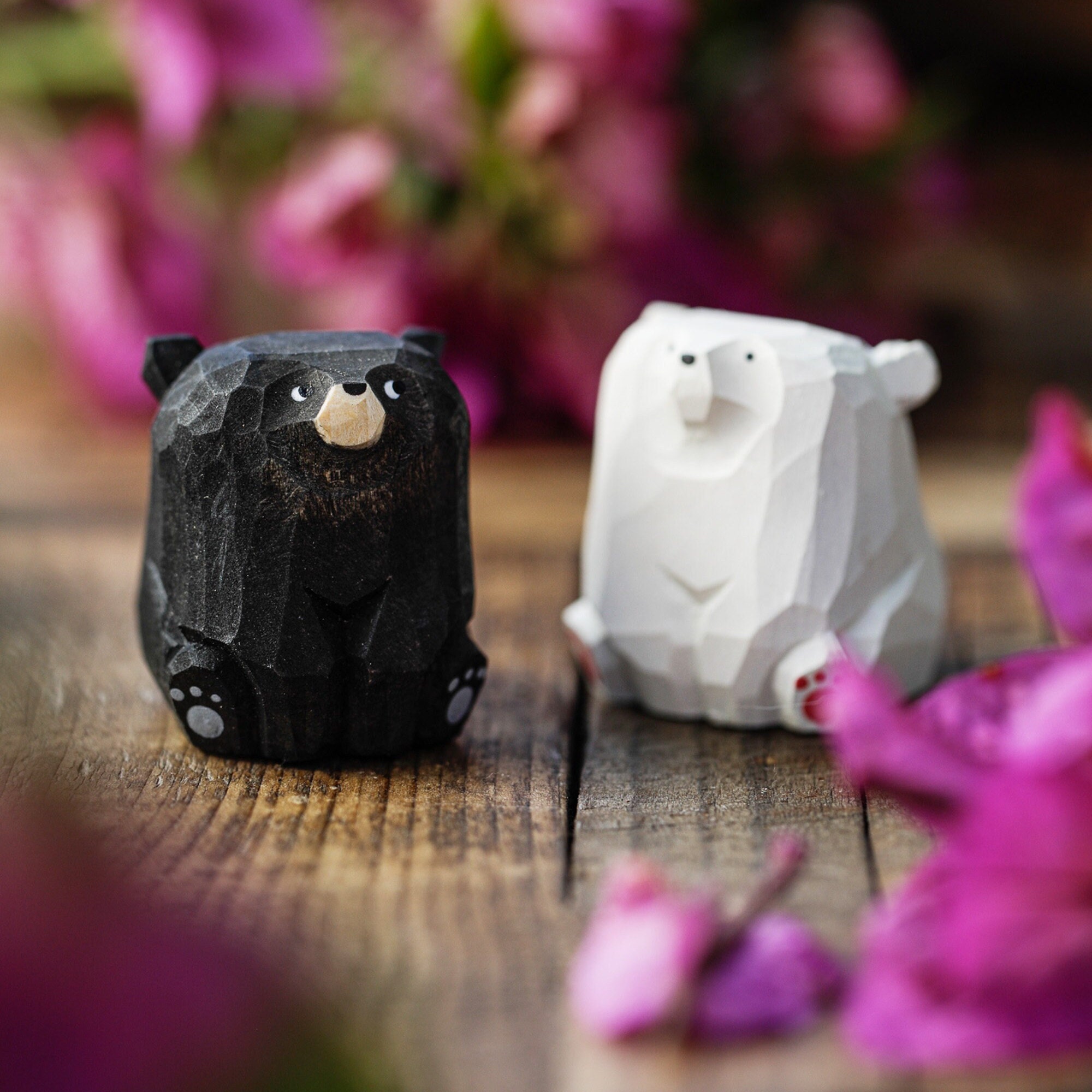 Miniature Wood Bears Hand Carved