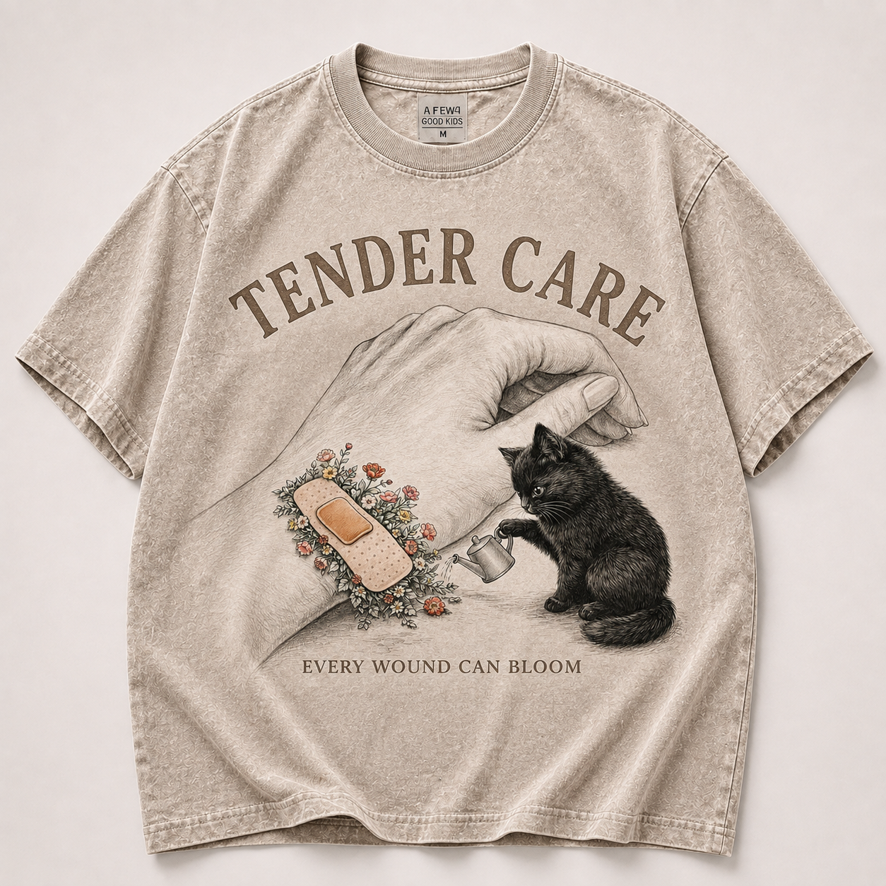 "Every Wound Can Bloom" Healing Cat T-Shirt