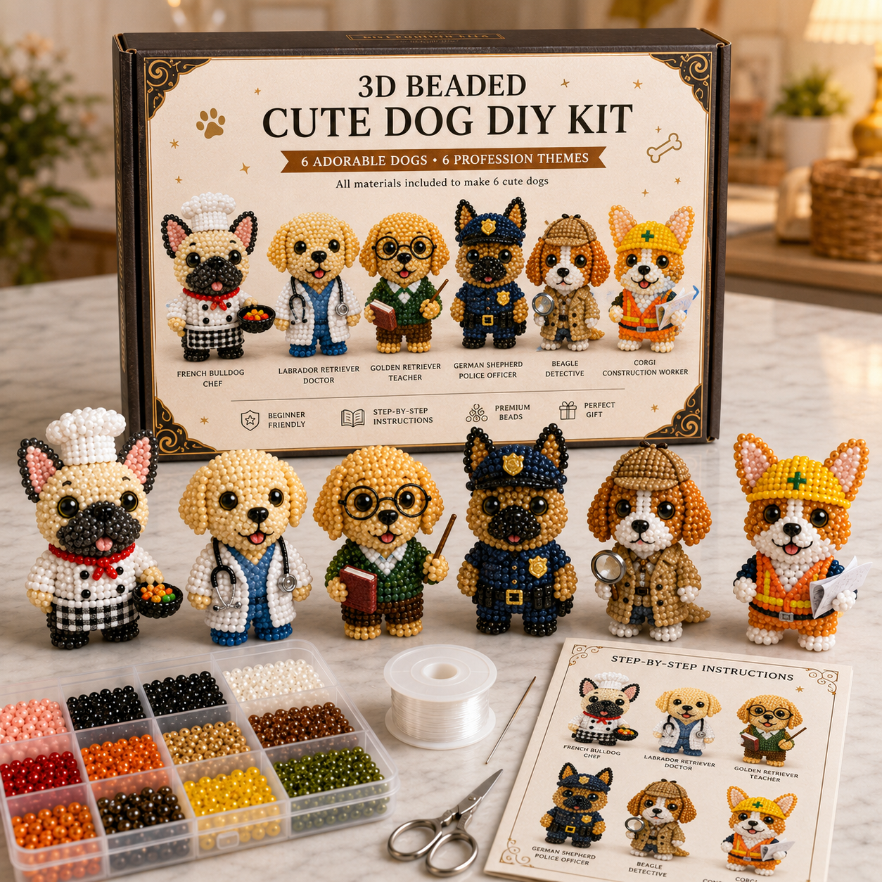 3D Dog Beading DIY Gift Set