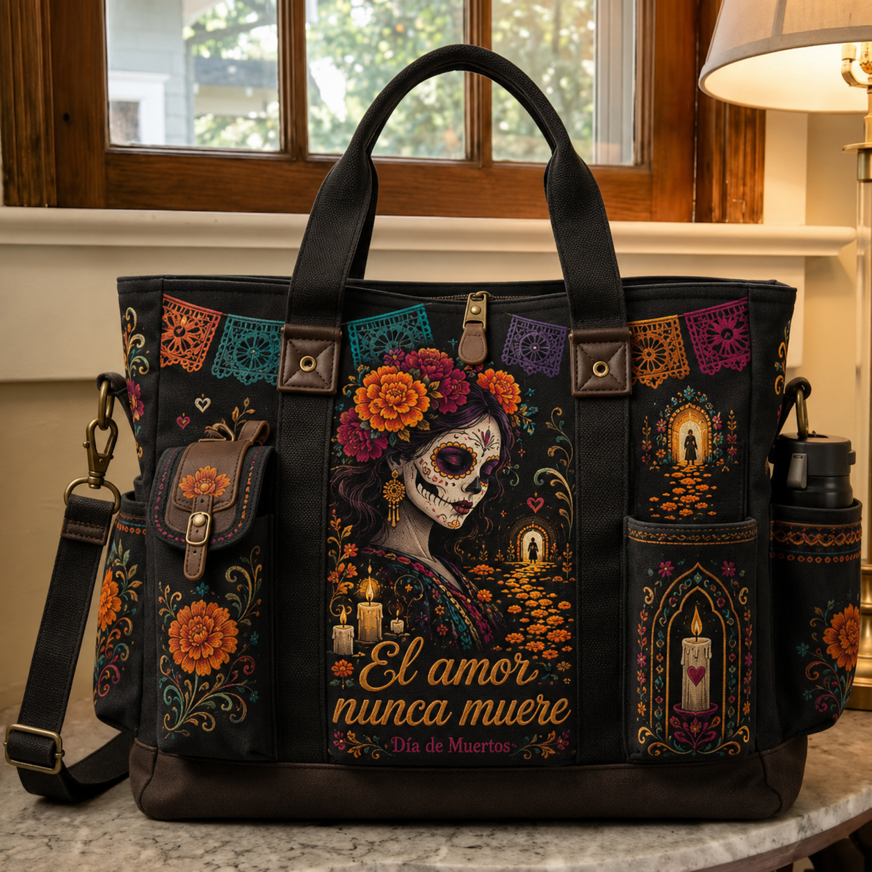 Día de los Muertos Commemorative Canvas Tote Bag
