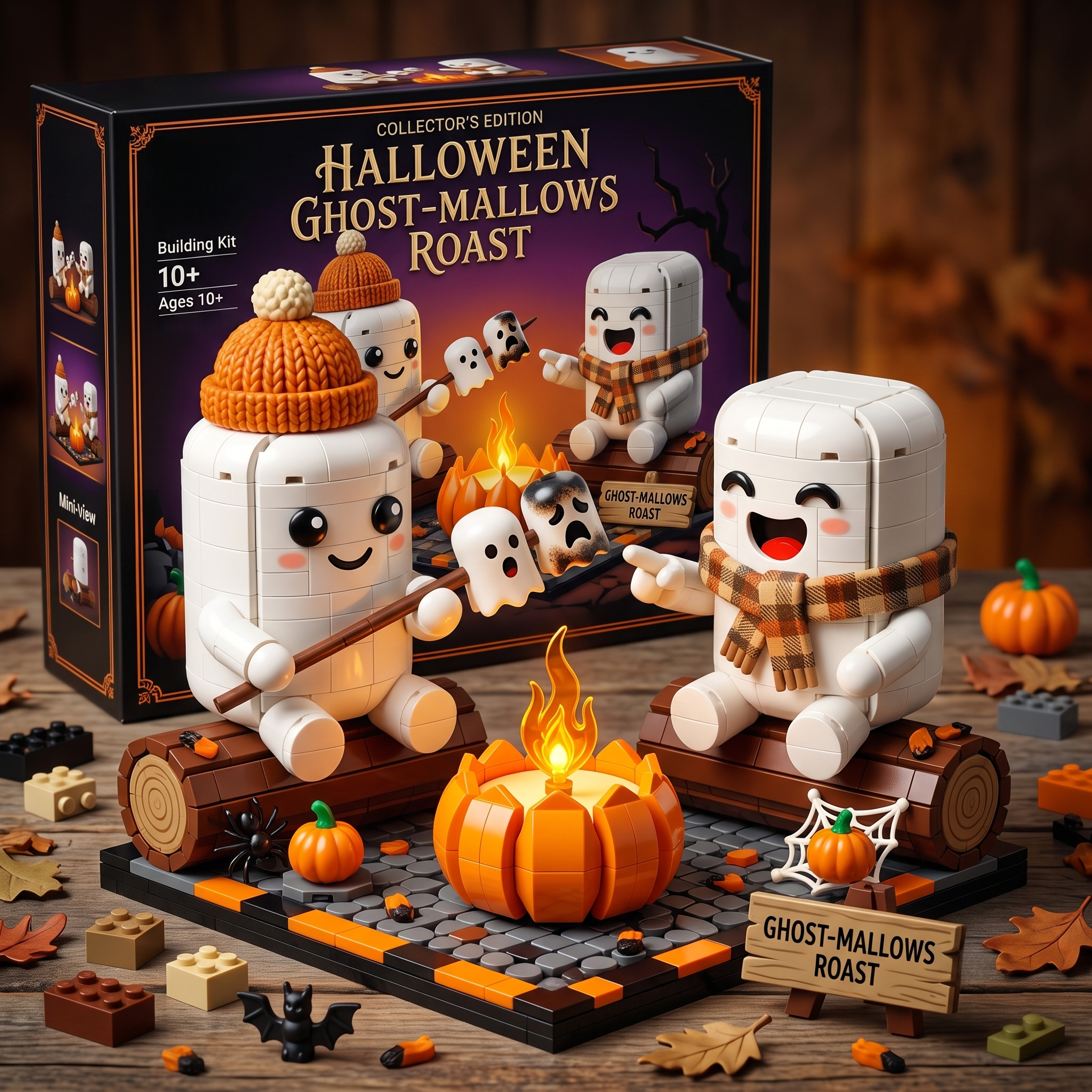 Spooky Marshmallow Building Blocks