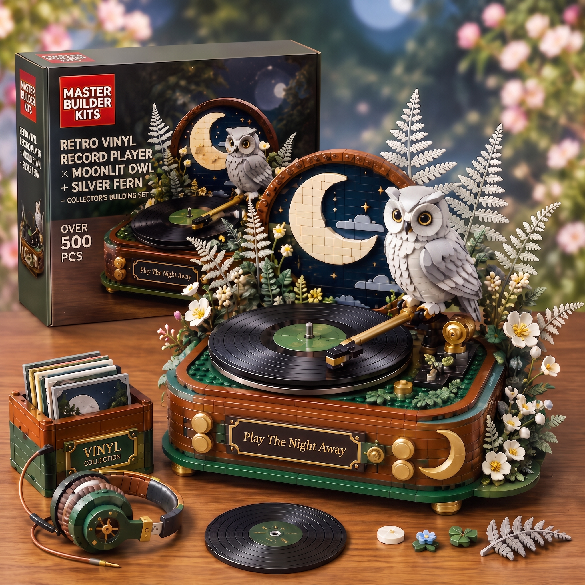 Retro Vinyl Record Player Building Set
