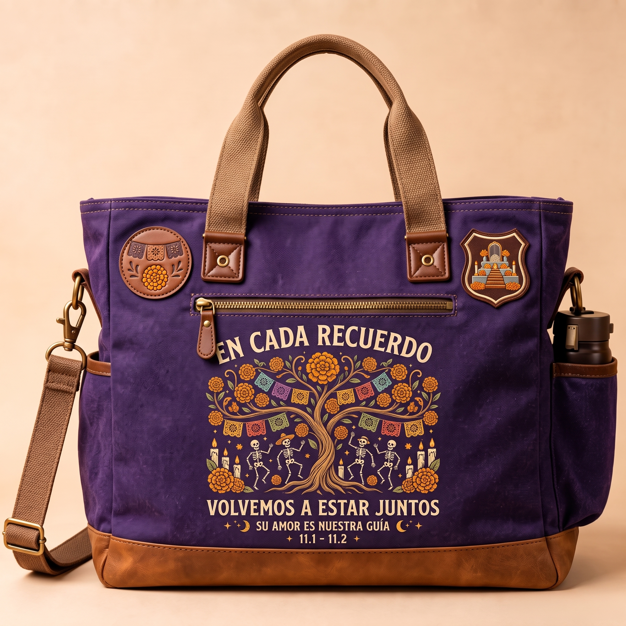 Día de los Muertos Commemorative Canvas Tote Bag