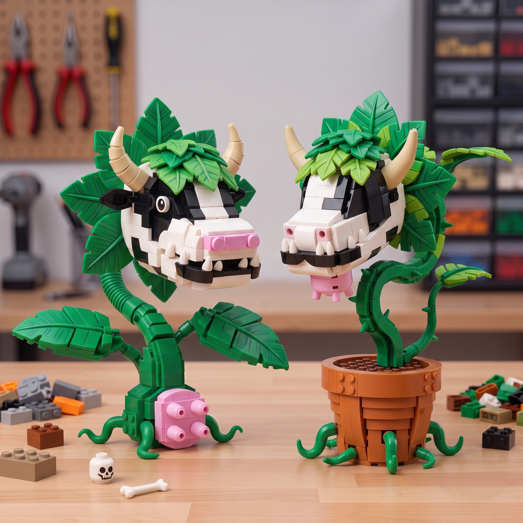 Cow Plant Creative Building Block Set