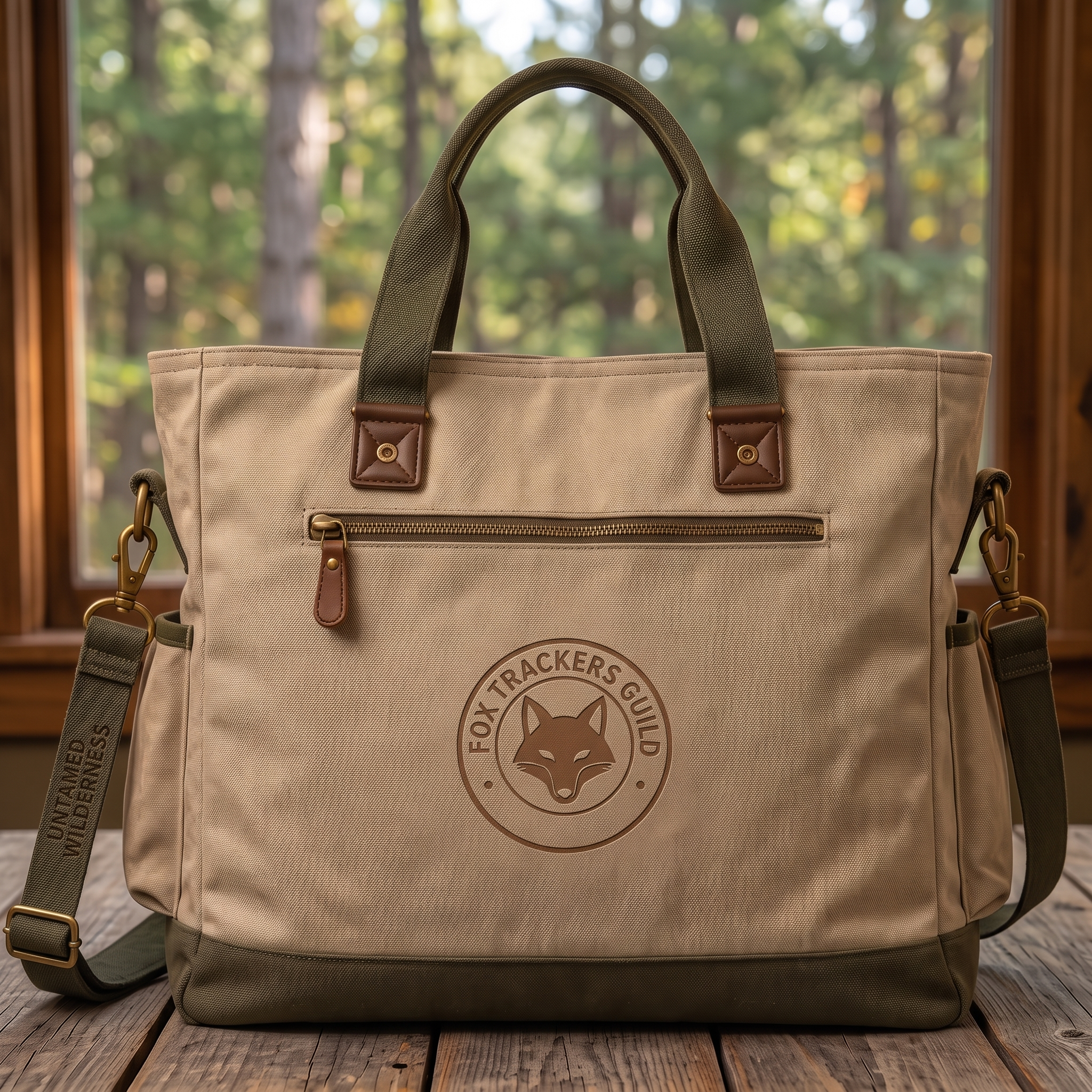Untamed Wilderness Fox Canvas Tote
