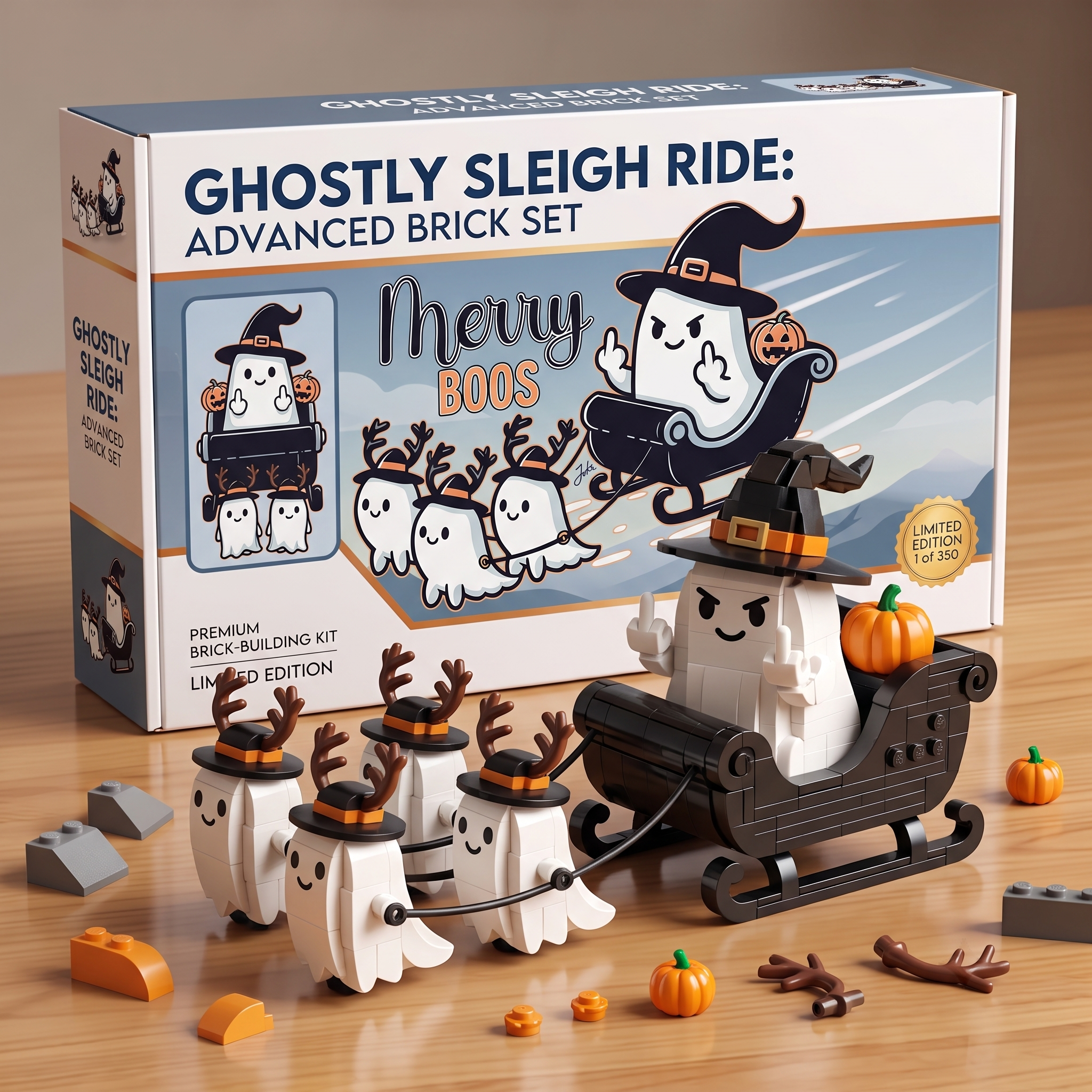 Ghostly Sleigh Ride Building Block Set