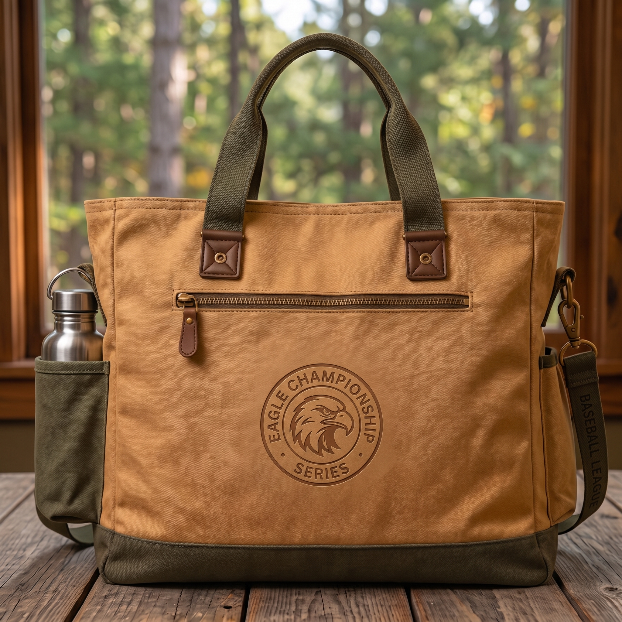 Heavy-Duty Baseball Championship Canvas Tote Bag