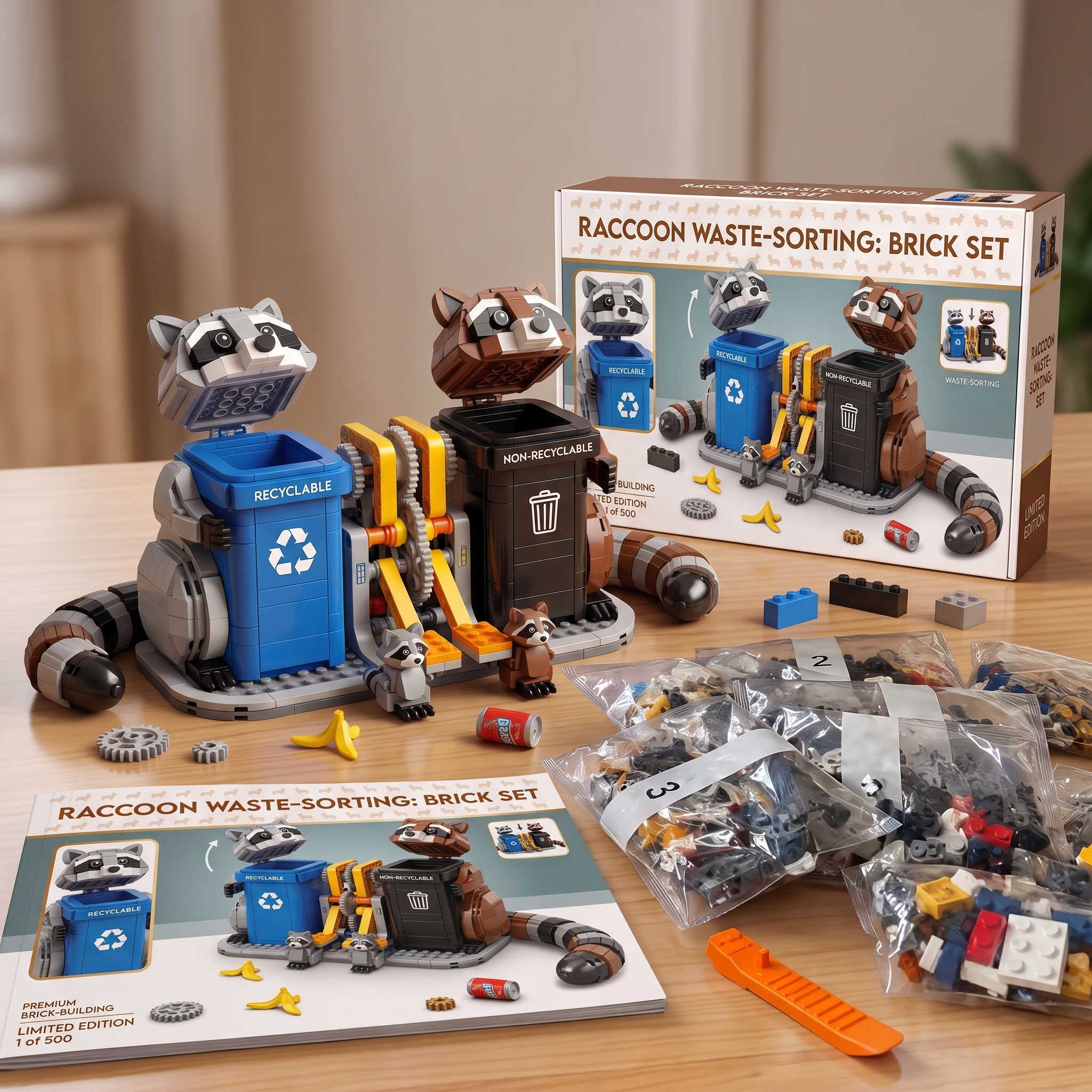 Raccoon Waste-Sorting Brick Set