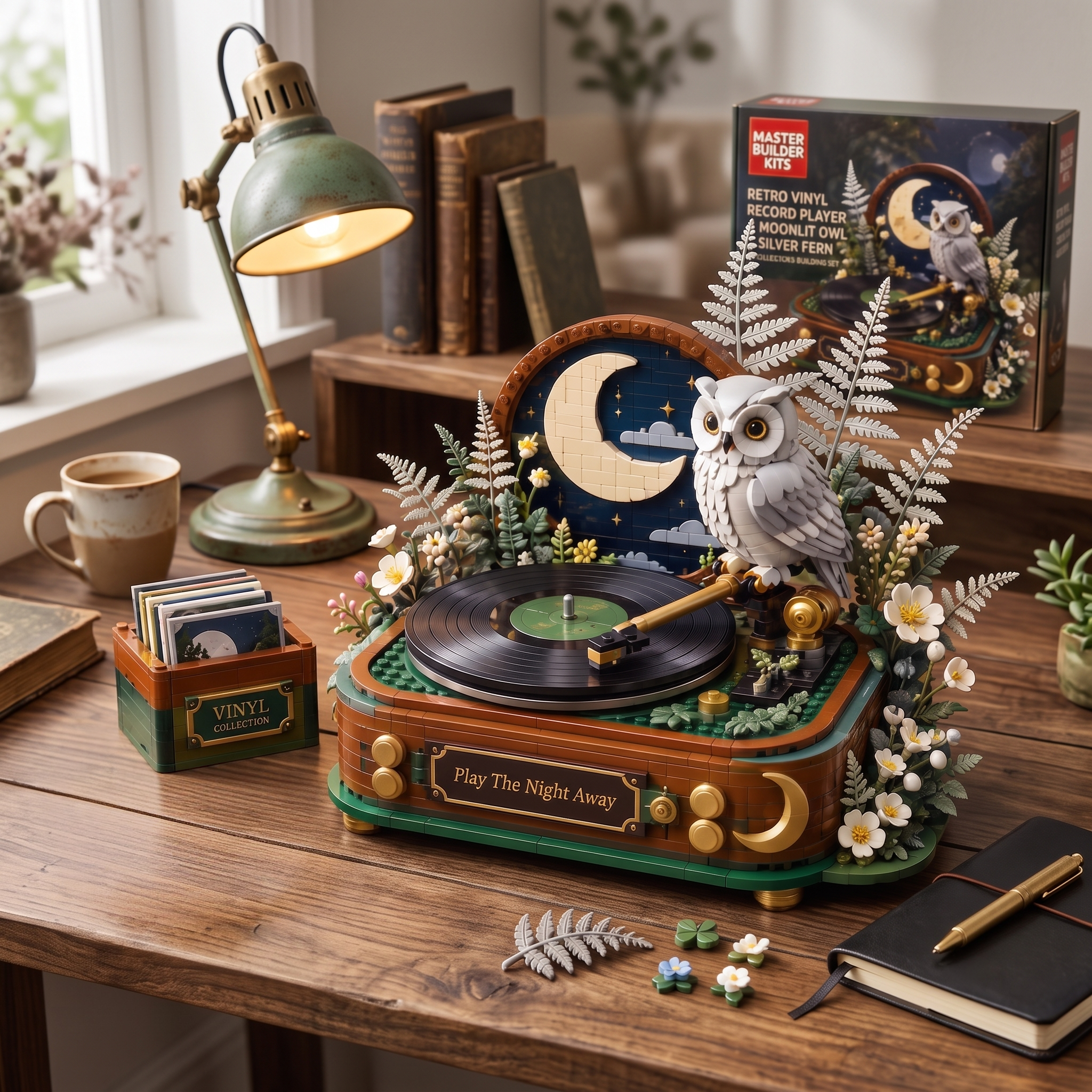 Retro Vinyl Record Player Building Set