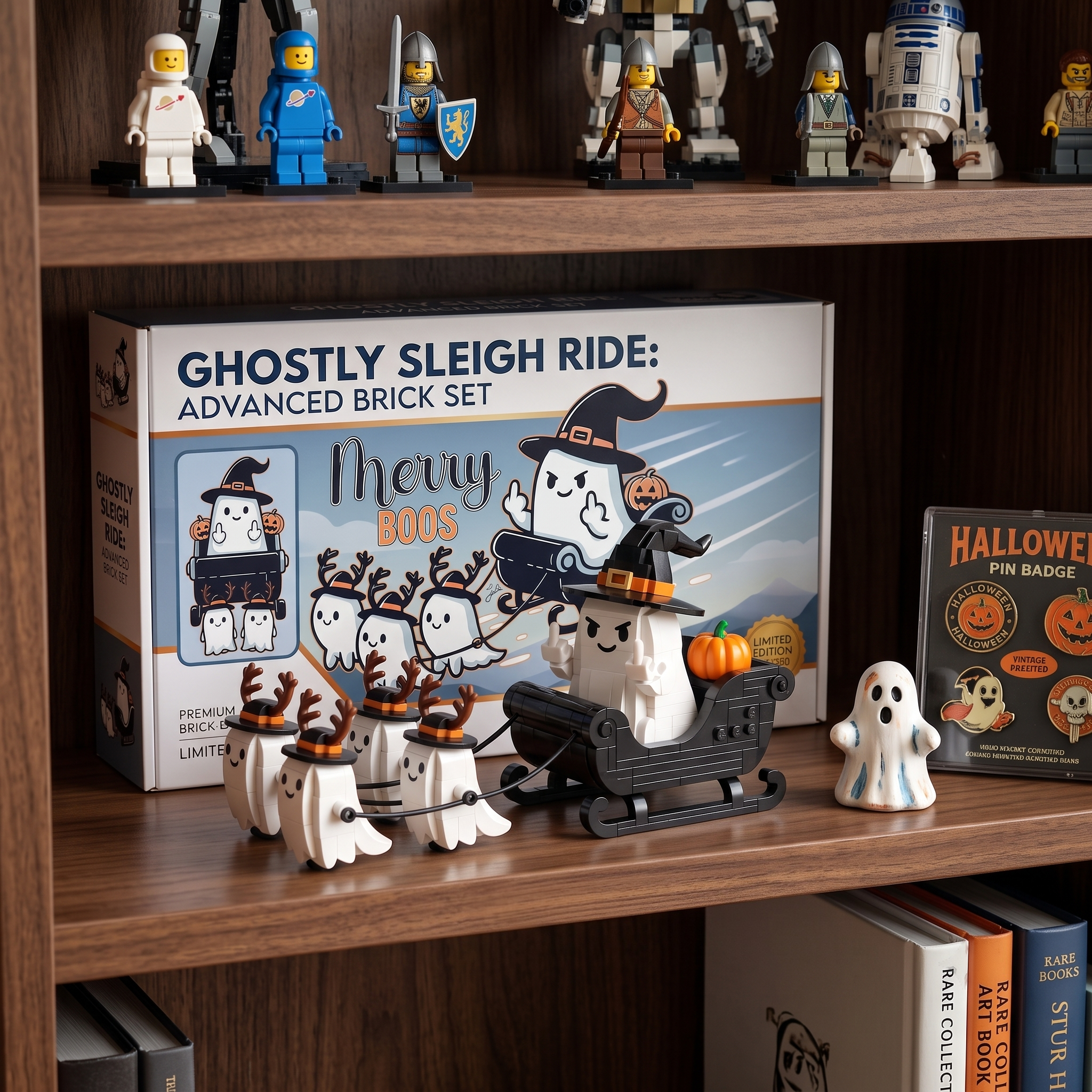 Ghostly Sleigh Ride Building Block Set
