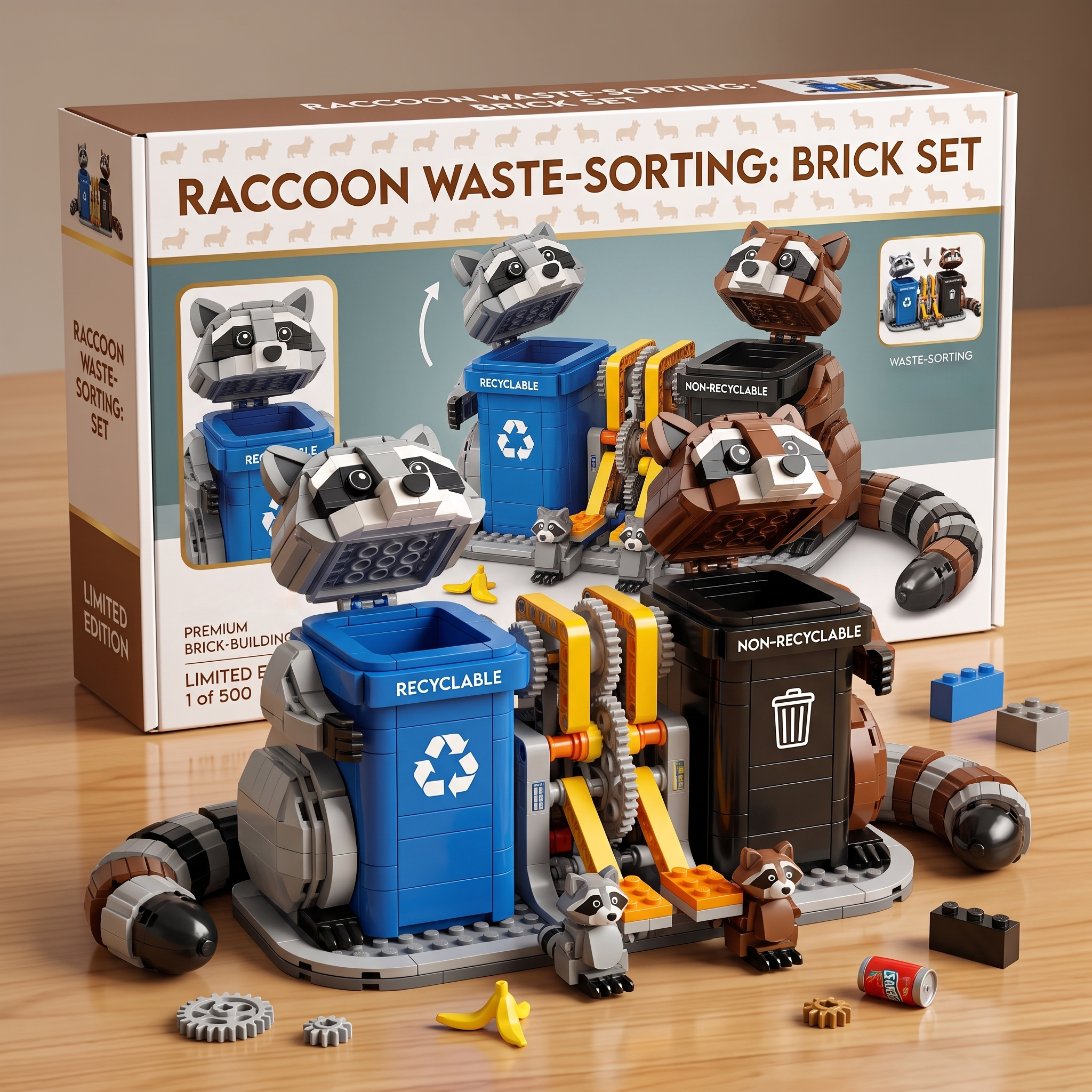 Raccoon Waste-Sorting Brick Set