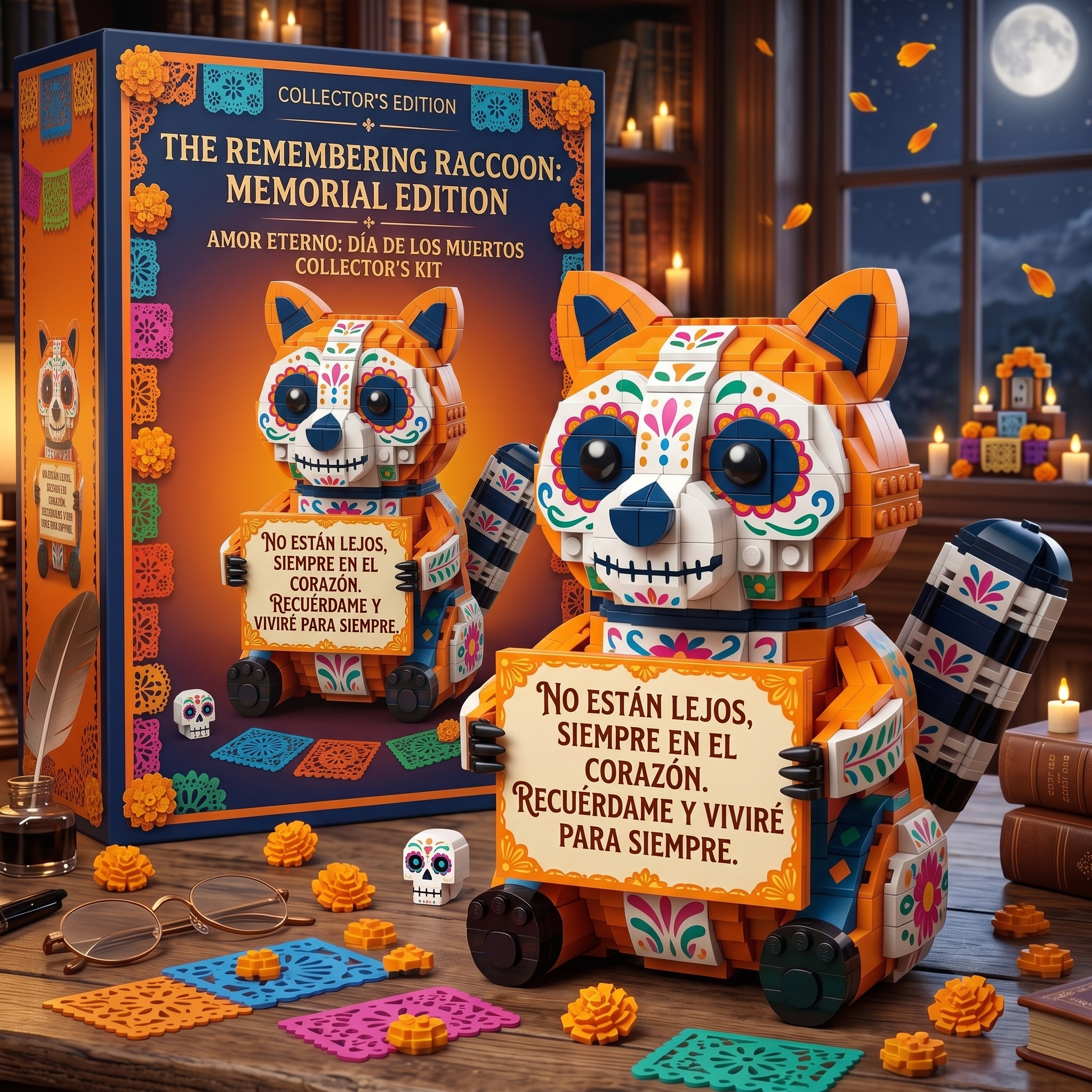 Day of the Dead Raccoon Memorial Brick