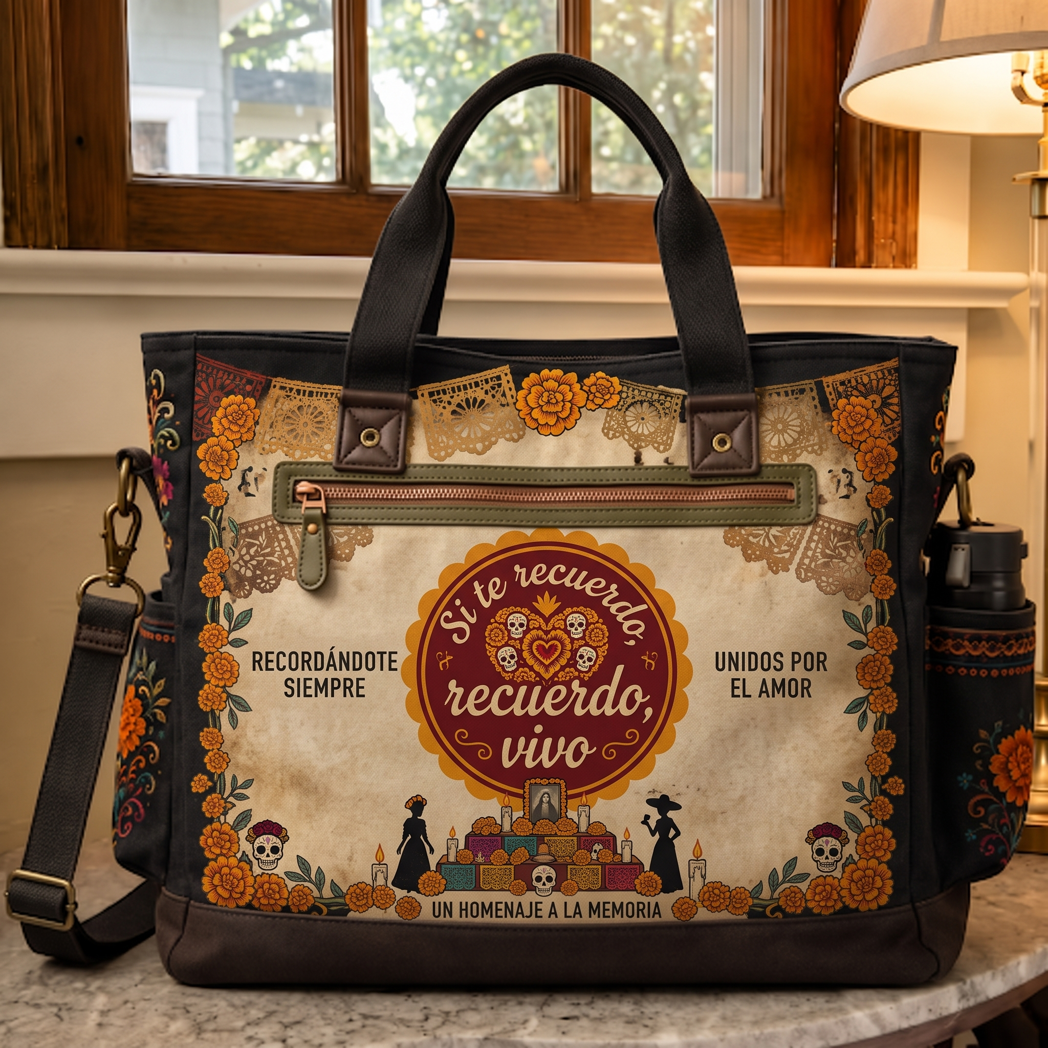 Día de los Muertos Commemorative Canvas Tote Bag