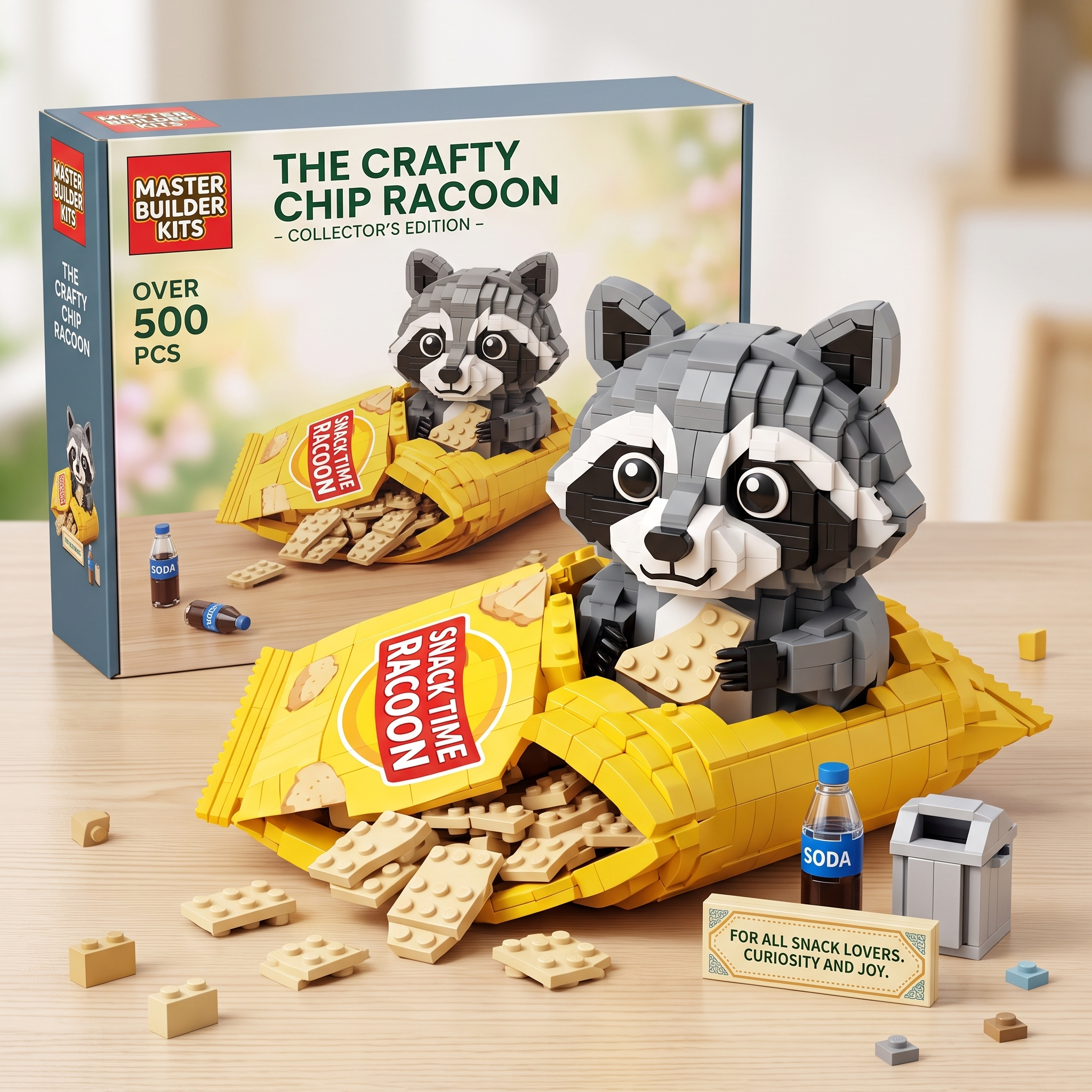 The Crafty Chip Raccoon Building Block Set
