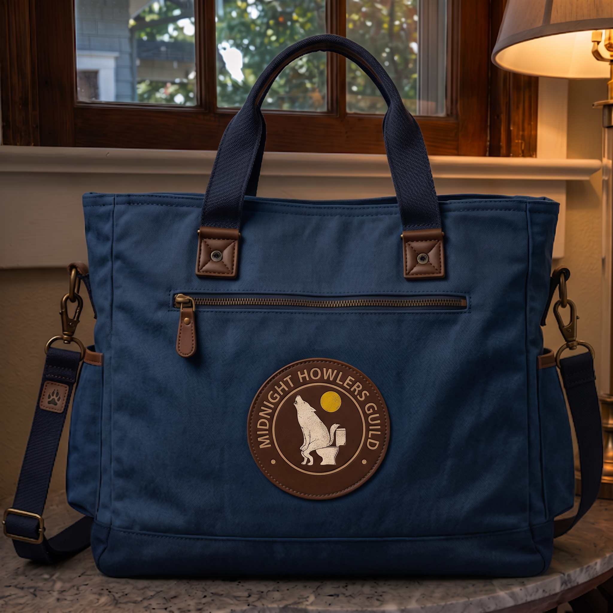 Midnight Howlers Funny Vintage Canvas Tote Bag