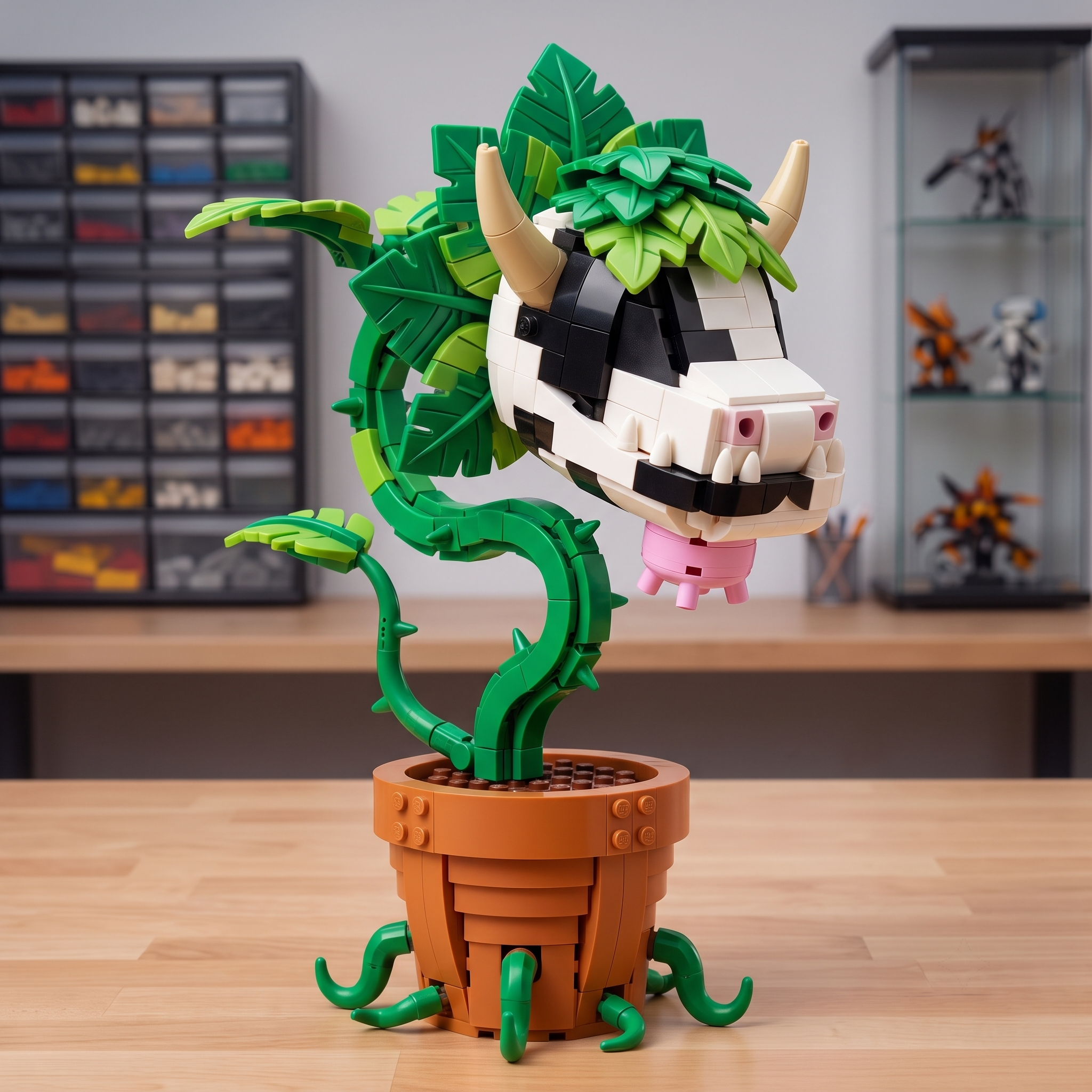 Cow Plant Creative Building Block Set