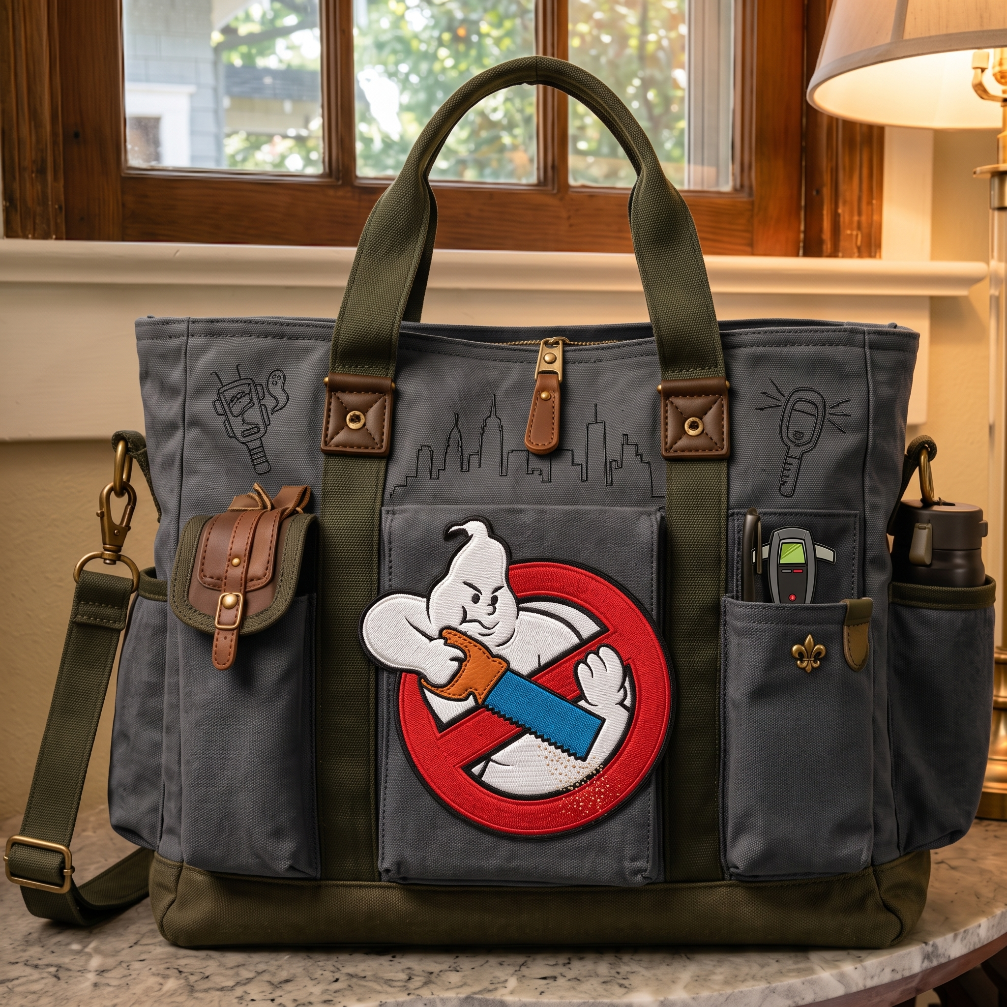 Ghost Chainsaw Canvas Tote Bag