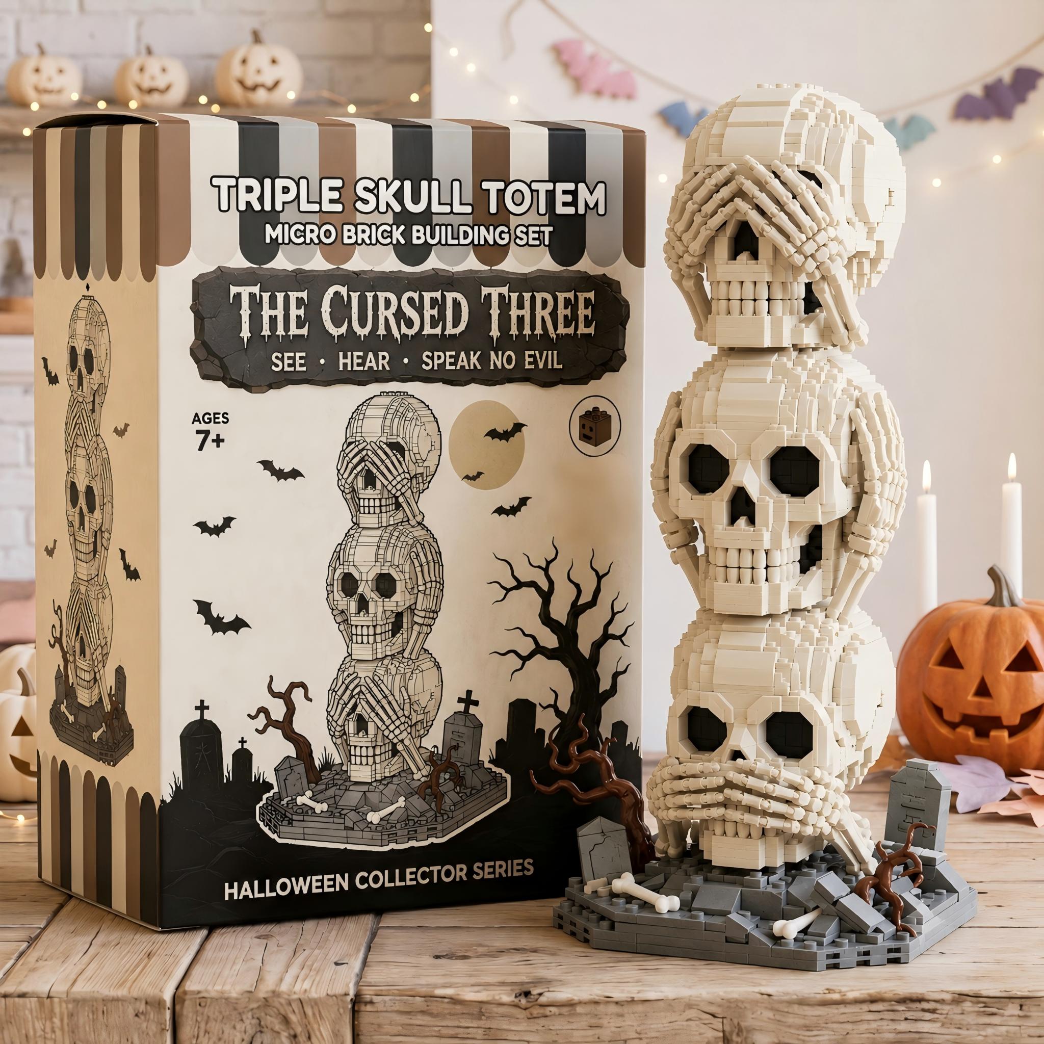 Triple Skull Totem Micro Brick Set