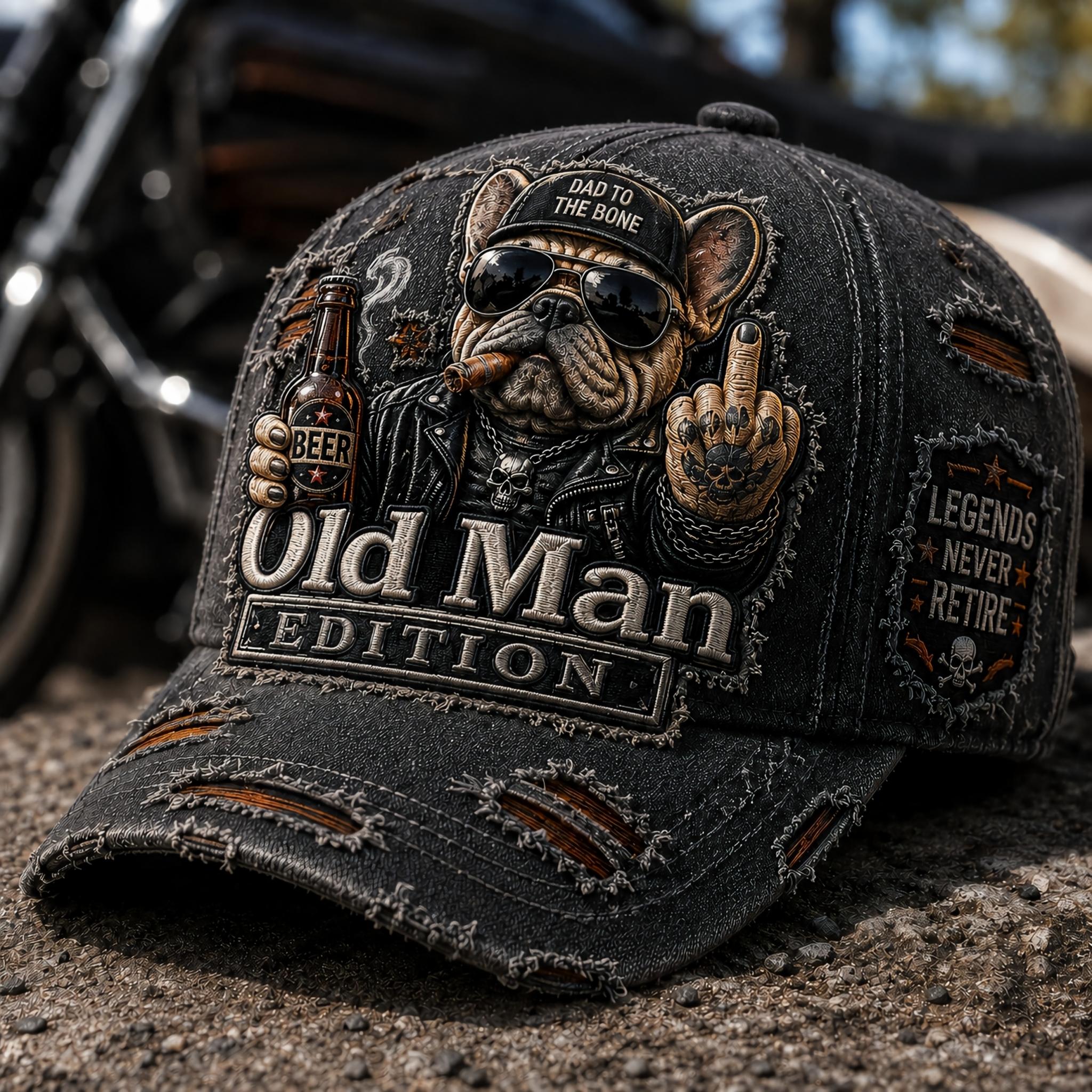 "Old Man Edition" Rebel Bulldog Vintage Adjustable Cap