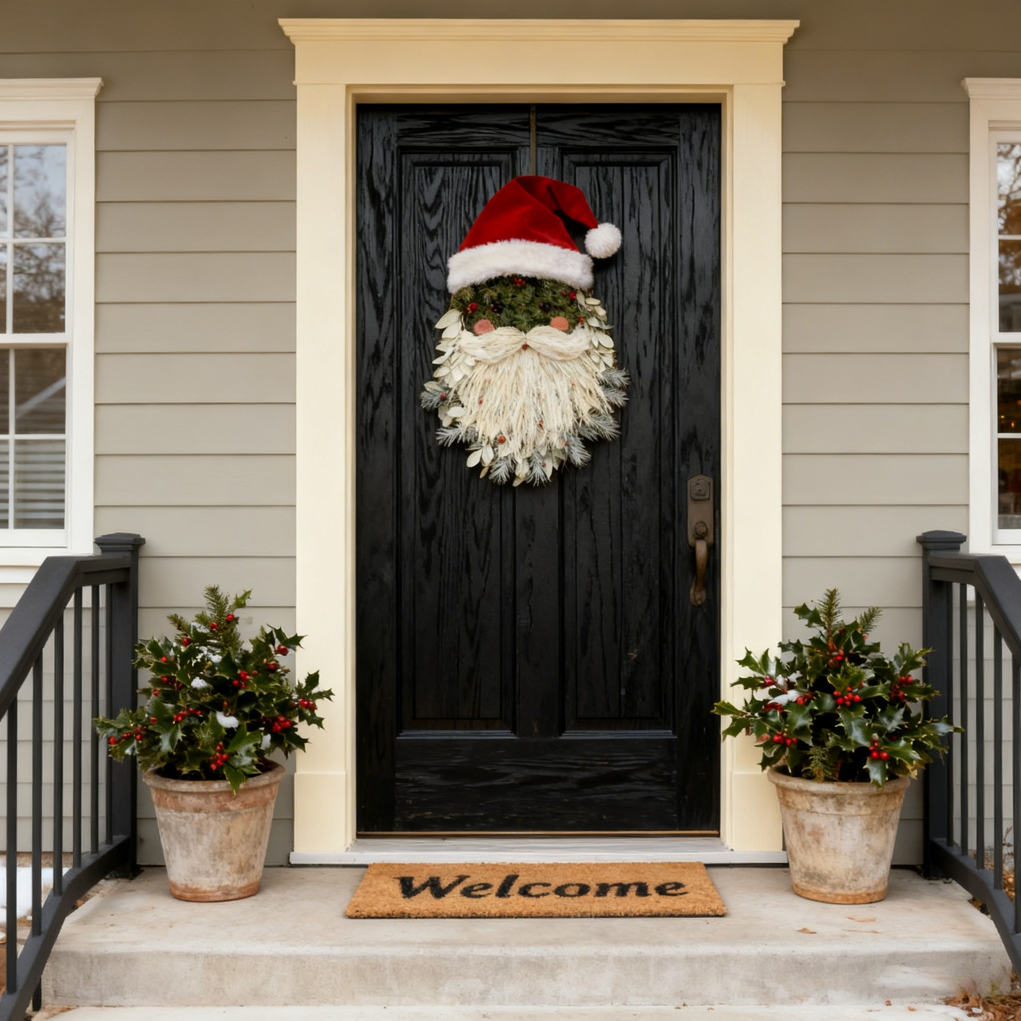 Handcrafted Santa Christmas Wreath