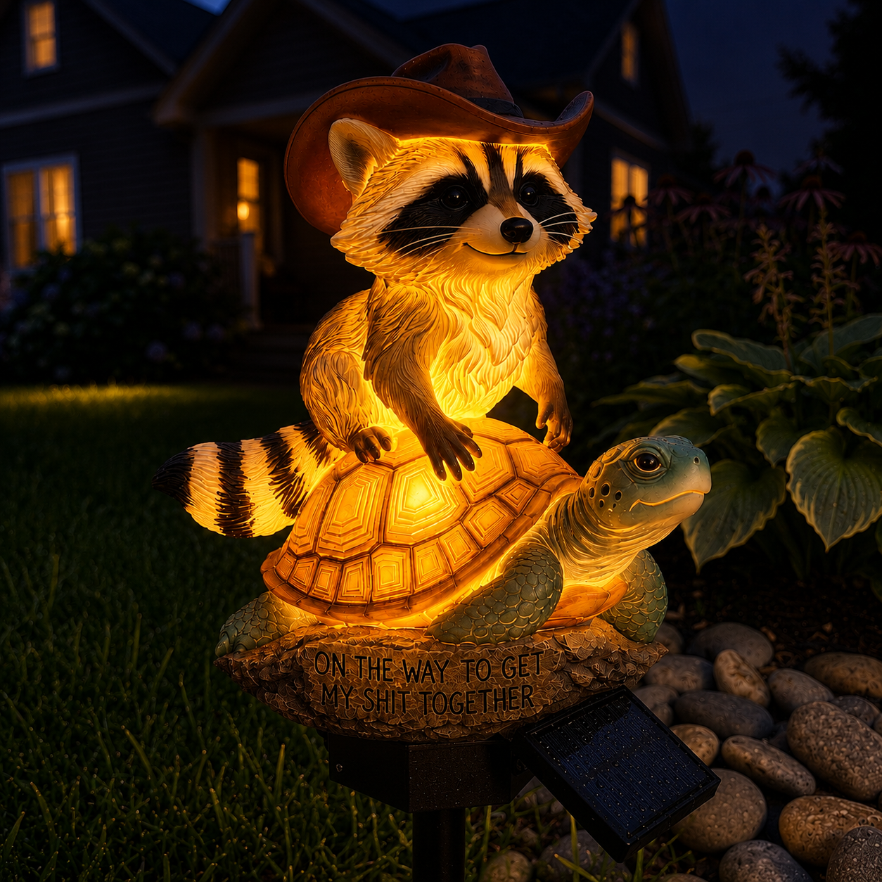 Getting It Together Raccoon Solar Garden Light