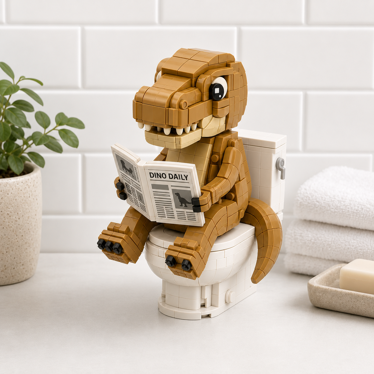 Potty Time T-Rex: Funny Building Block Set