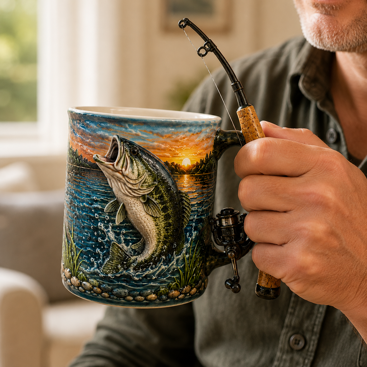 Reel Adventure Bass Fishing Mug