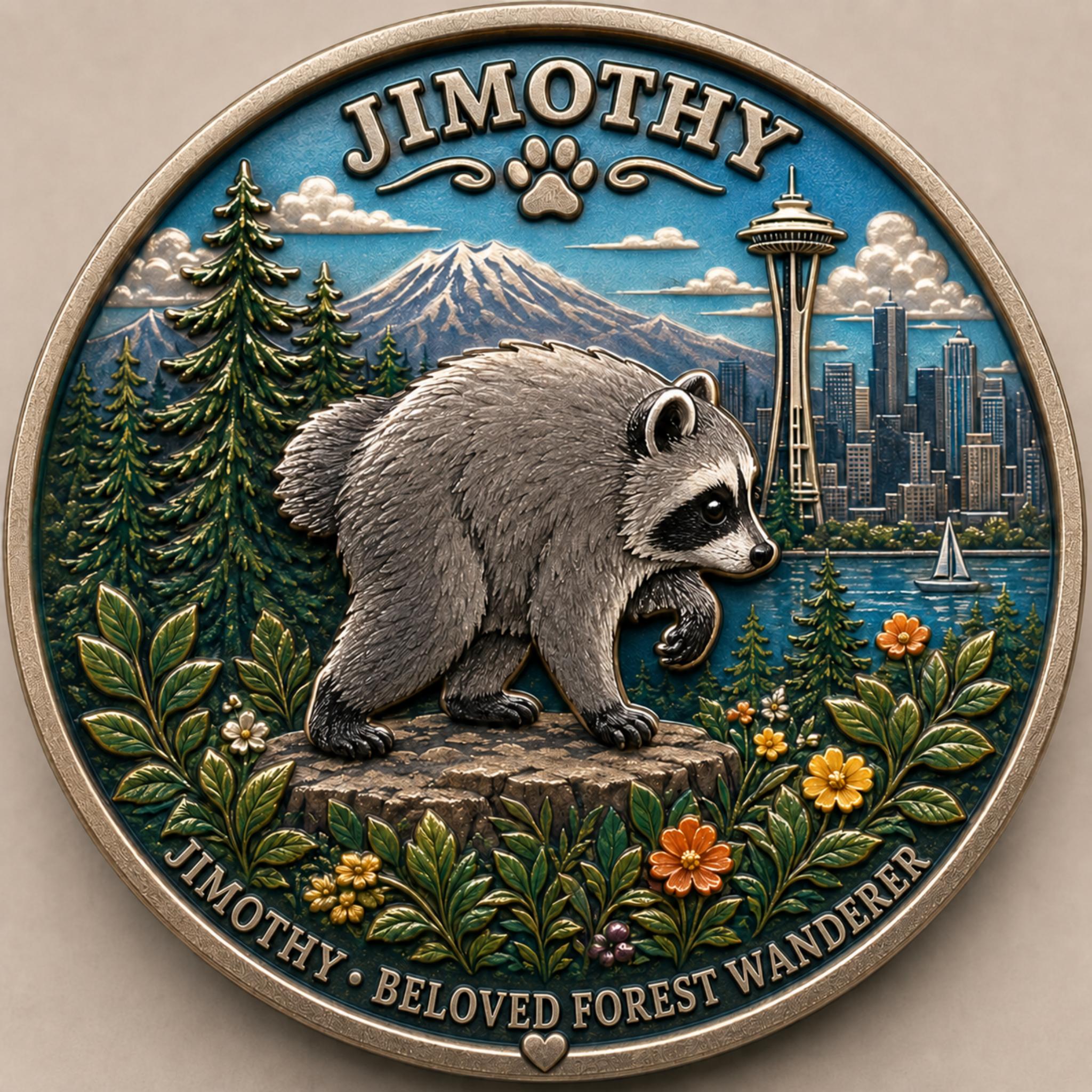 Limited Edition Jimothy the Raccoon Commemorative Coin