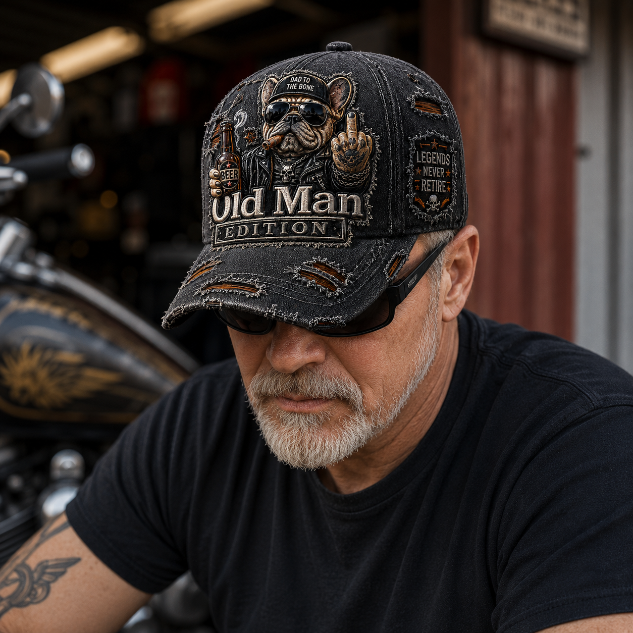 "Old Man Edition" Rebel Bulldog Vintage Adjustable Cap