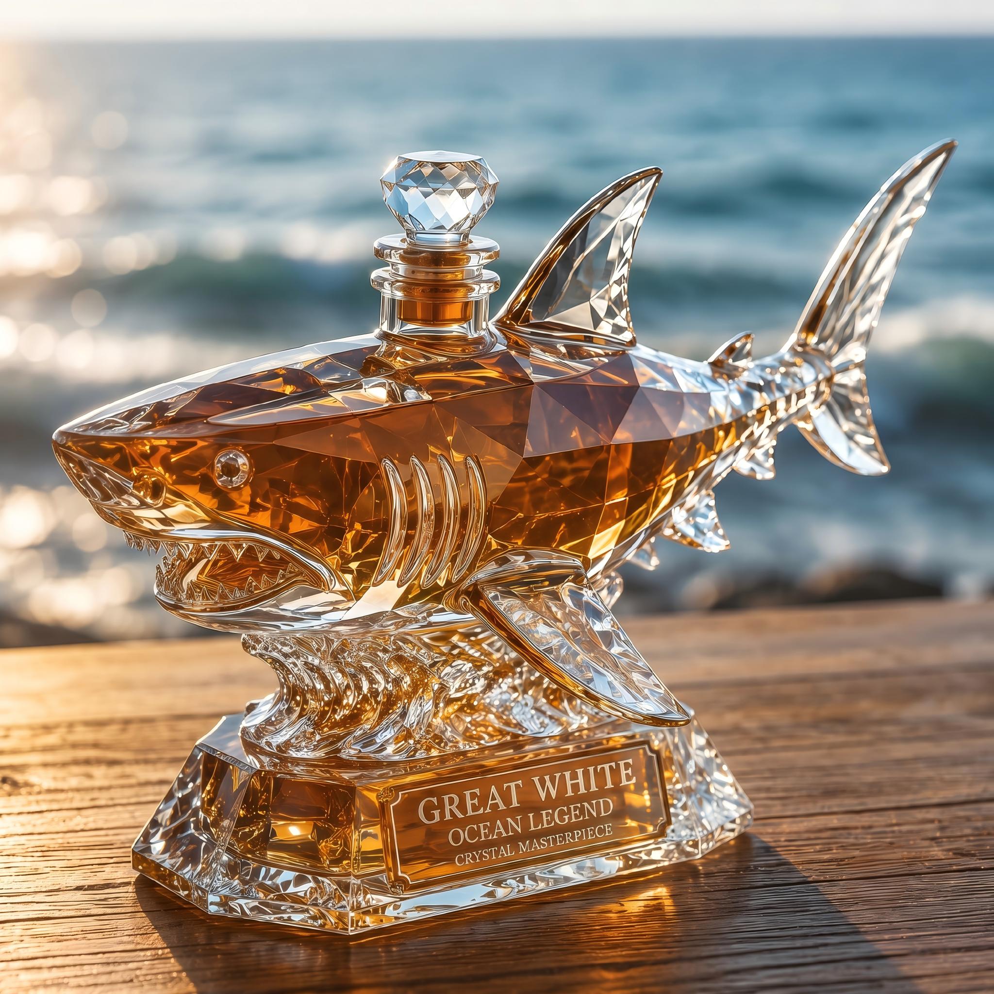 Ocean Legend Crystal Shark Decanter