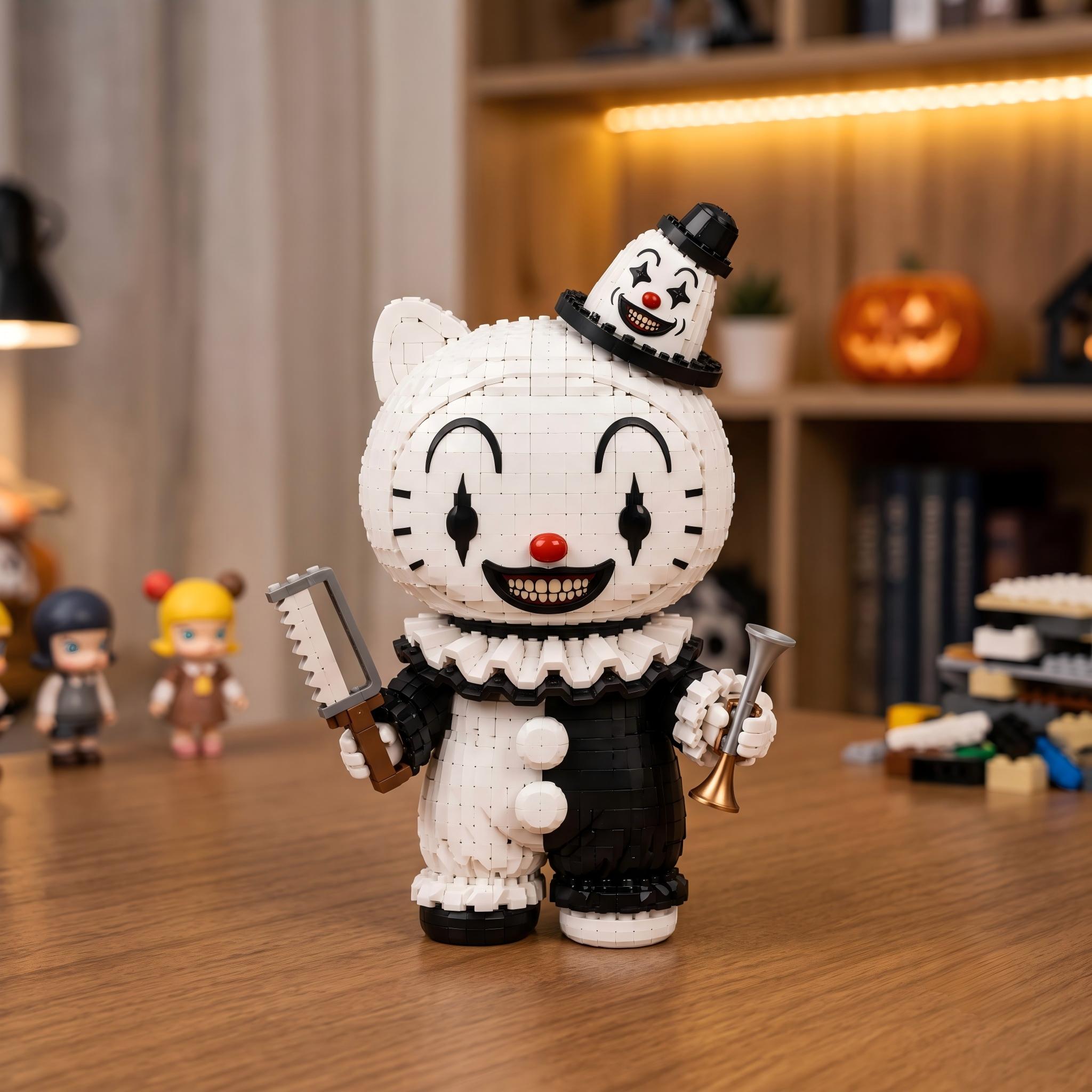 Black & White Clown Cat Building Set