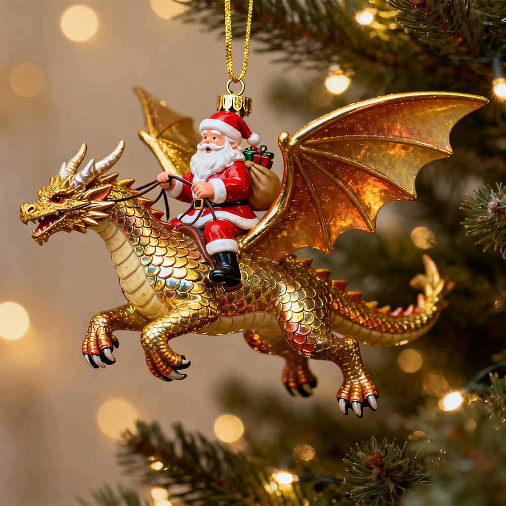 Santa’s Dragon Riders Ornament Collection