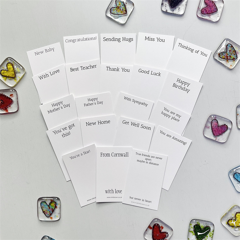 Fused glass heart pocket hug token