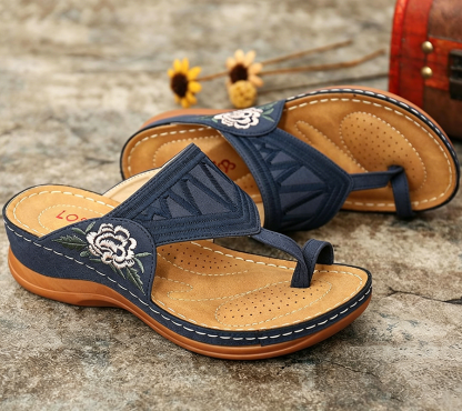 🔥 Sandalias de verano bordadas de estilo retro | Soporte ergonómico para el arco — Camina todo el día sin fatiga | Antideslizantes y transpirables ✅