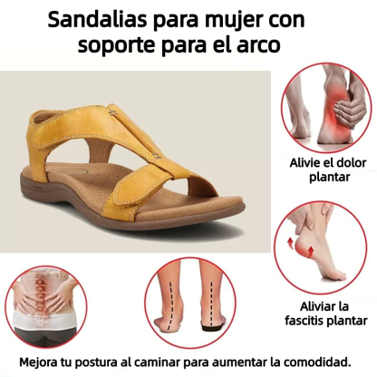 🔥 Sandalias ortopédicas de verano para mujer — Con soporte para el arco, diseño plano y ancho especial — La elección ideal para aliviar la fascitis plantar — Camina con facilidad y comodidad en cada paso: ¡dile adiós al dolor! ✅