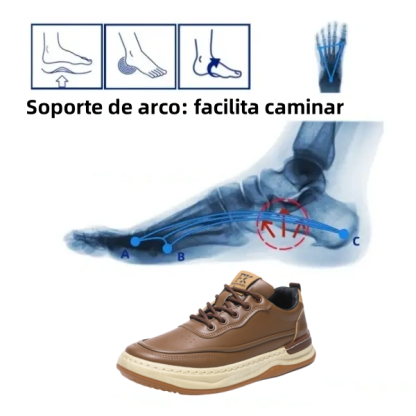 【🎁Oferta por tiempo limitado】Zapatos ortopédicos para hombre, hechos con piel de becerro australiana🐂 Plantilla de espuma viscoelástica ecológica: Caminar cómodo y sin dolor - Cosido a mano✅