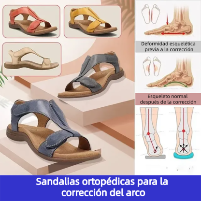 🔥 Sandalias ortopédicas de verano para mujer — Con soporte para el arco, diseño plano y ancho especial — La elección ideal para aliviar la fascitis plantar — Camina con facilidad y comodidad en cada paso: ¡dile adiós al dolor! ✅
