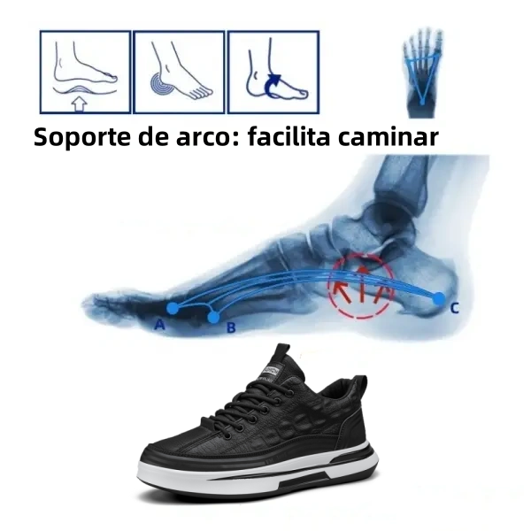 【🎁Oferta por tiempo limitado】Zapatos ortopédicos para hombre👞 Fabricados en piel de becerro🐂 Impermeables y antideslizantes✅ Soporte de arco: caminar cómodo✅
