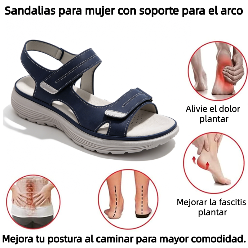 🔥Nuevas sandalias de moda 2026✅ Punta ancha + ajuste de velcro + suela resistente al desgaste y antideslizante + soporte para el arco del pie - Cómodas para caminar todo el día✅