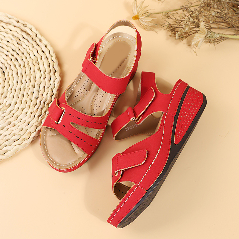 🔥 Sandalias ortopédicas de verano para mujer — Sandalias de plataforma confeccionadas en cuero ecológico, con soporte para el arco y correas ajustables de velcro para caminar con total comodidad durante todo el día: ¡dile adiós al dolor de pies! ✅