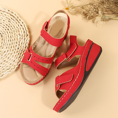 🔥 Sandalias ortopédicas de verano para mujer — Sandalias de plataforma confeccionadas en cuero ecológico, con soporte para el arco y correas ajustables de velcro para caminar con total comodidad durante todo el día: ¡dile adiós al dolor de pies! ✅