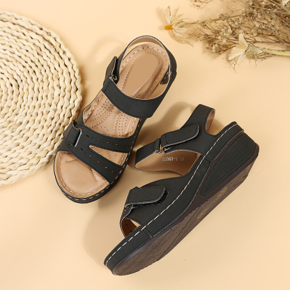 🔥 Sandalias ortopédicas de verano para mujer — Sandalias de plataforma confeccionadas en cuero ecológico, con soporte para el arco y correas ajustables de velcro para caminar con total comodidad durante todo el día: ¡dile adiós al dolor de pies! ✅