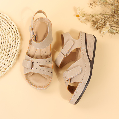 🔥 Sandalias ortopédicas de verano para mujer — Sandalias de plataforma confeccionadas en cuero ecológico, con soporte para el arco y correas ajustables de velcro para caminar con total comodidad durante todo el día: ¡dile adiós al dolor de pies! ✅