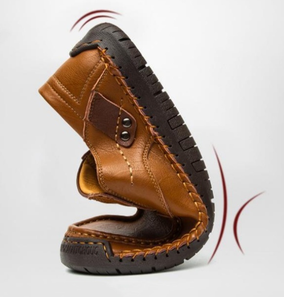 [⏰¡60% de descuento por tiempo limitado - no te lo pierdas!] 🔥 Zapatos para caminar para hombre hechos de auténtica piel de becerro australiana👞✅Cosidos a mano para caminar cómodamente