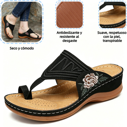 🔥 Sandalias de verano bordadas de estilo retro | Soporte ergonómico para el arco — Camina todo el día sin fatiga | Antideslizantes y transpirables ✅