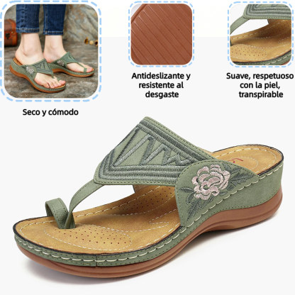 🔥 Sandalias de verano bordadas de estilo retro | Soporte ergonómico para el arco — Camina todo el día sin fatiga | Antideslizantes y transpirables ✅